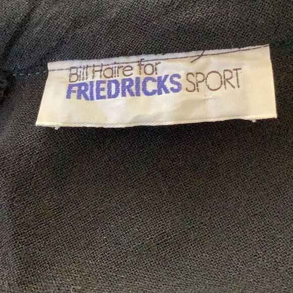 Vintage Bill Haire For Fredricks Wool Black Ruffle Blouse Top Made in USA - Picture 8 of 10